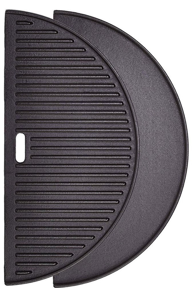 EliteGrill BBQ Halve Maan - Tweezijdige Gietijzeren Grillplaat - Geschikt voor 55 cm / 21 Inch Kamado 