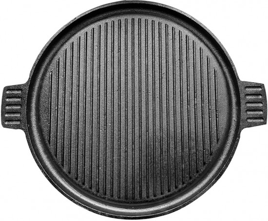 Grillpan gietijzeren steakpan braadpan houten handvat afneembaar (28 cm