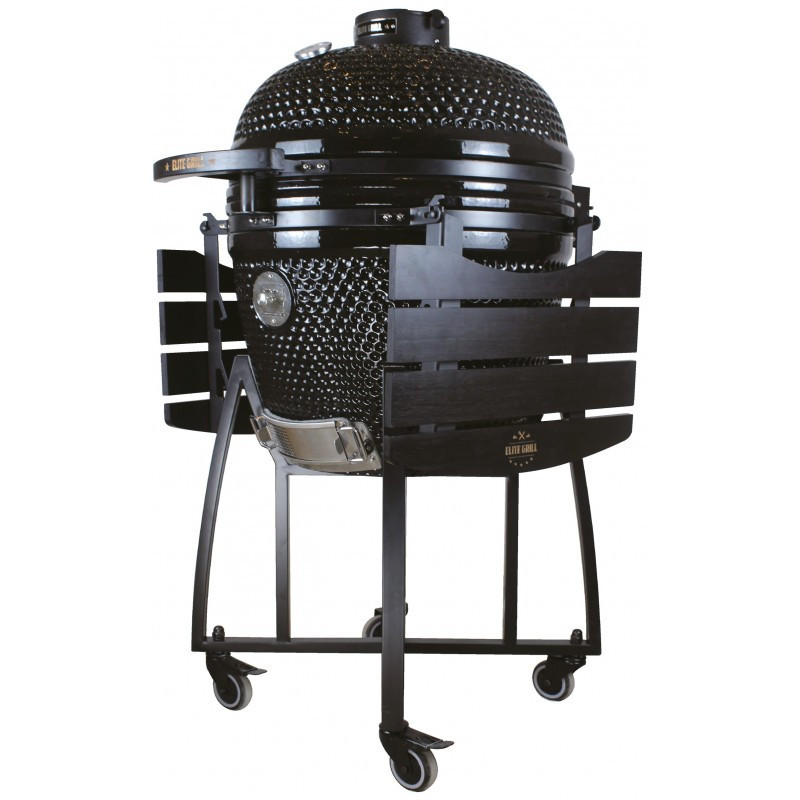 EliteGrill BBQ 60 cm / 23 Inch met Regenhoes - Limited Edition Deluxe - Zwart - Barbecue - Kamado 
